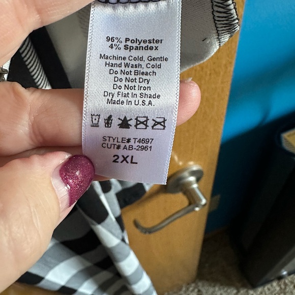 Freckled Poppy NWOT Buffalo Plaid Black and White Women’s Pajamas Size 2XL - Picture 6 of 6